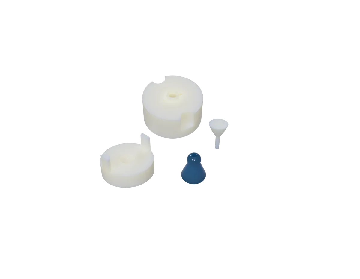 Render of earpieces and an open mould