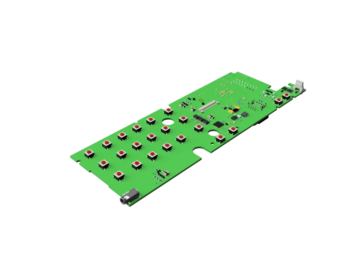 3D render of a printed circuit board for telecom